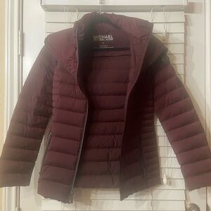 MK maroon puffer jacket